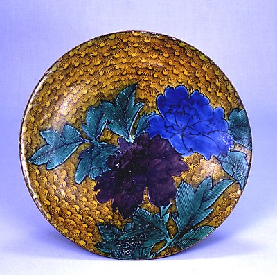 牡丹図平鉢