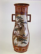 鳥人物図花瓶